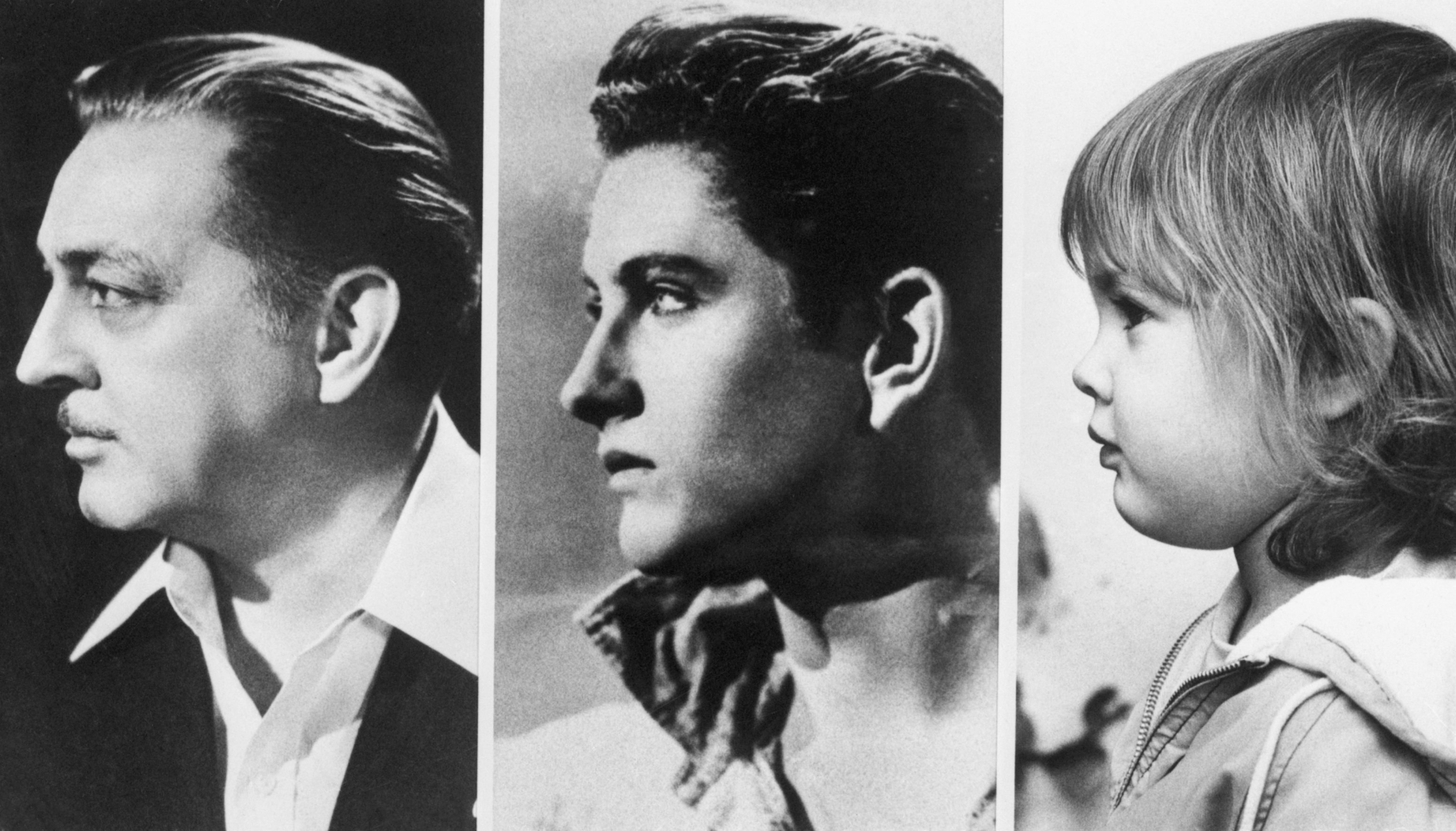 John Barrymore, John Drew Barrymore and a young Drew Barrymore pose in profile in Hollywood on March 21, 1979. | Source: Getty Images