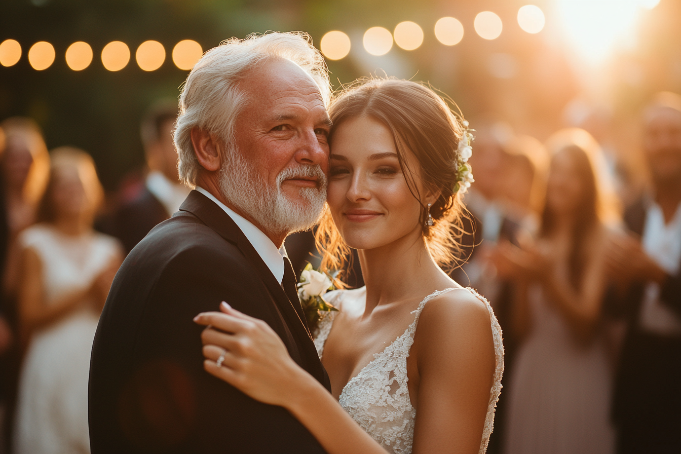 Man supporting his daughter at her wedding | Source: Midjourney