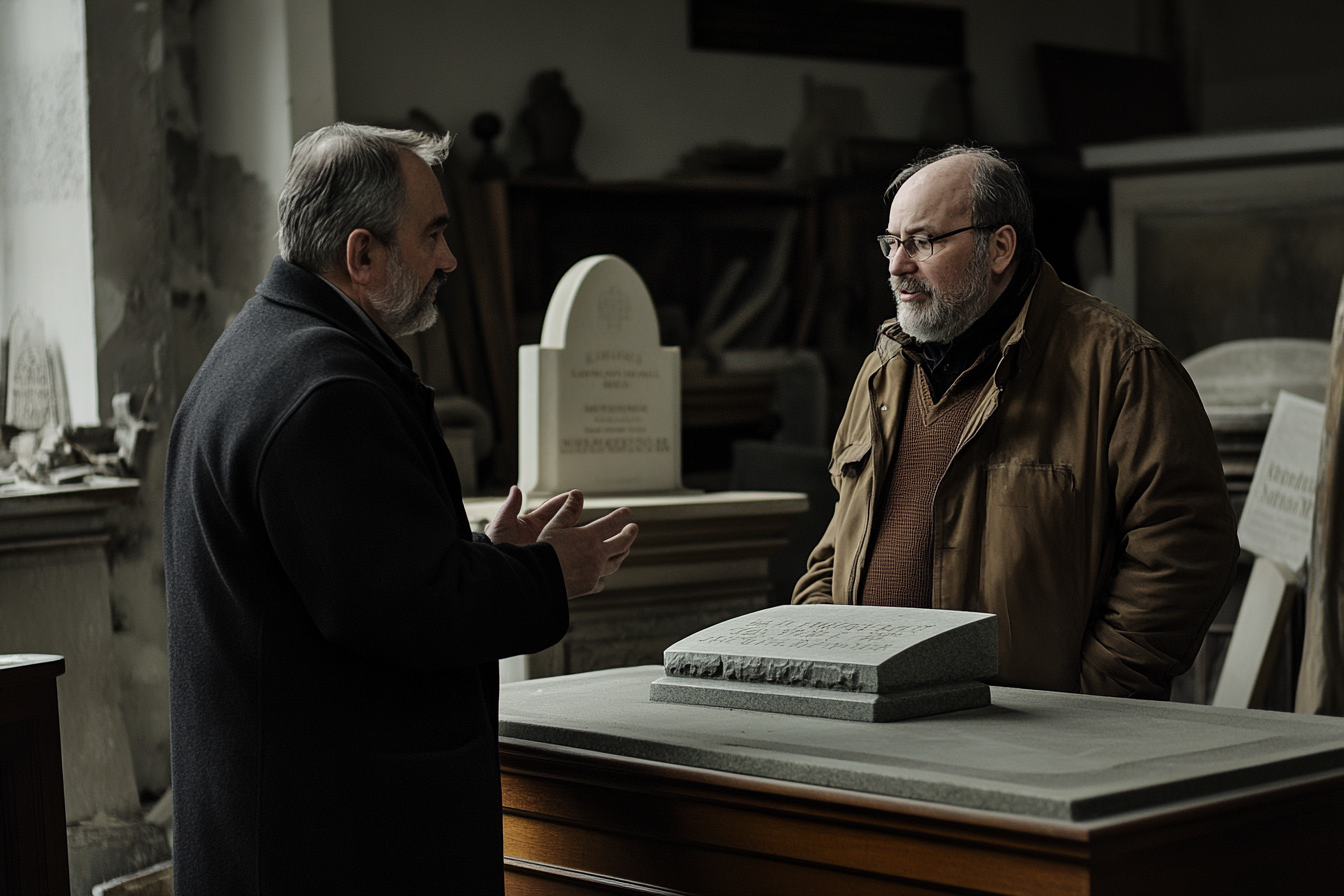 A man ordering a tombstone | Source: Midjourney