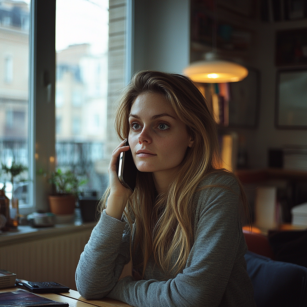 A woman talking on the phone | Source: Midjourney