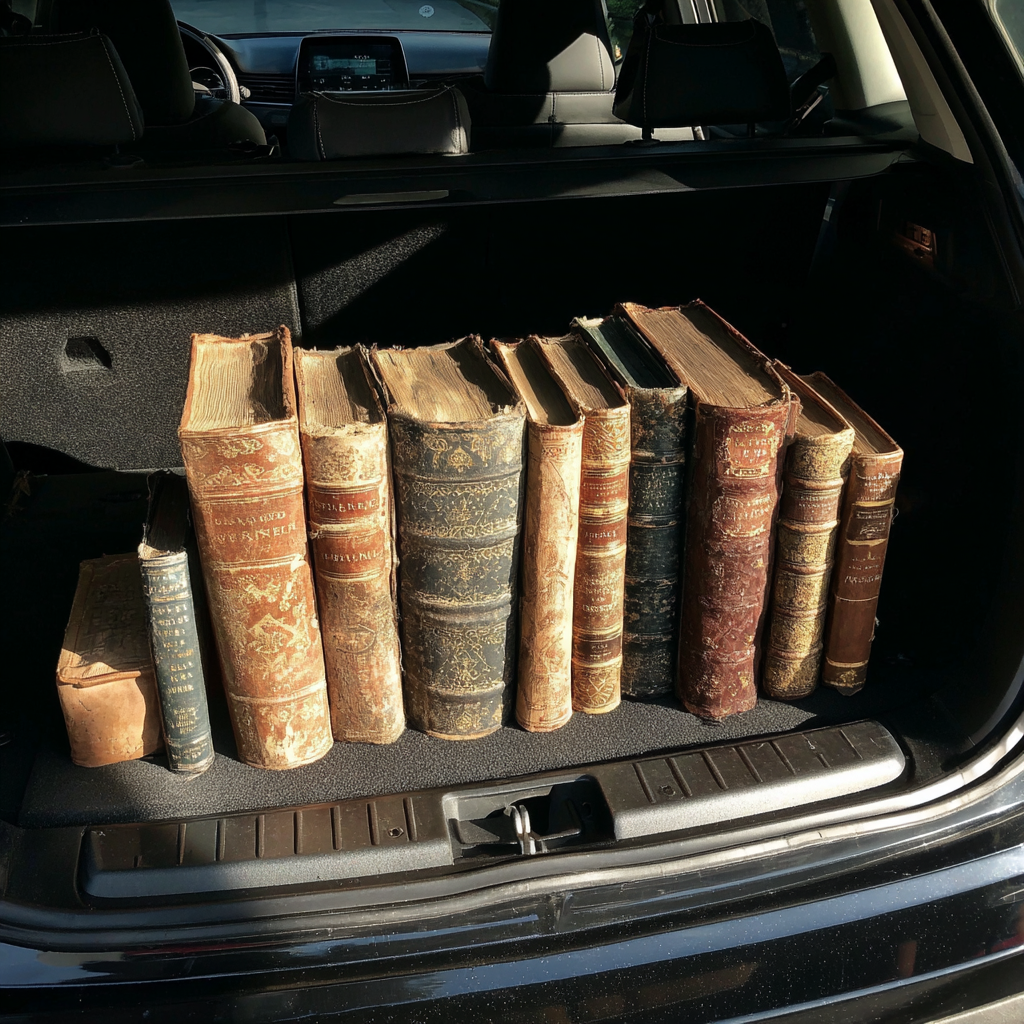 Books in the trunk of a car | Source: Midjourney