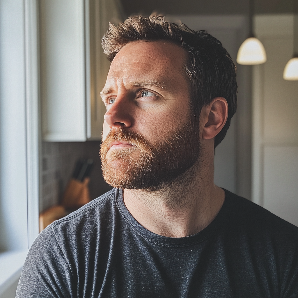 A man standing in a kitchen | Source: Midjourney