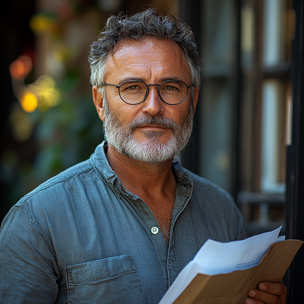 Un homme d'âge moyen avec les documents | Source : Midjourney