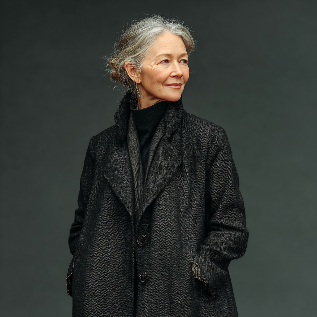 A woman in a coat | Source: Midjourney