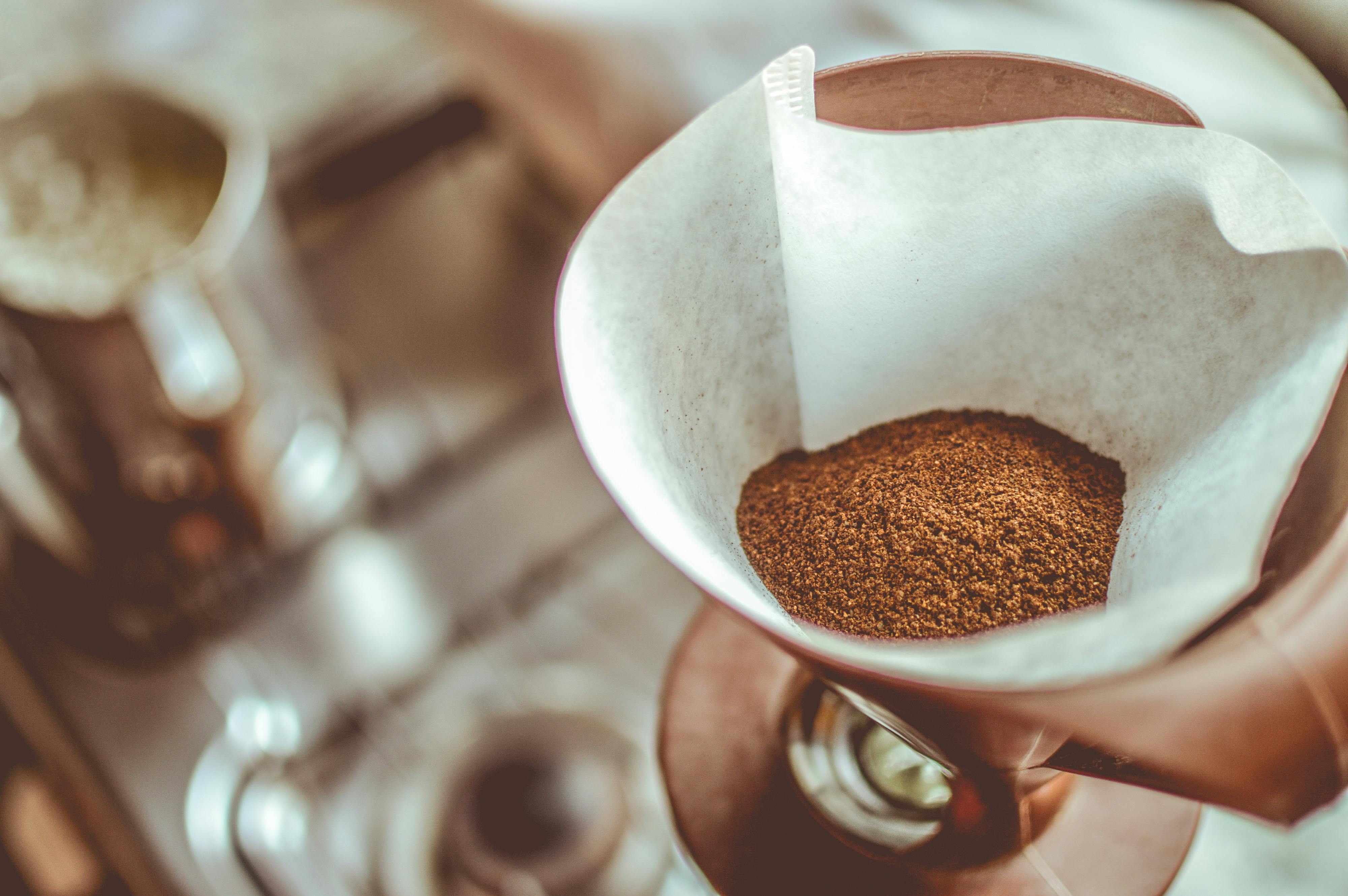 Ground coffee in a filter | Source: Pexels