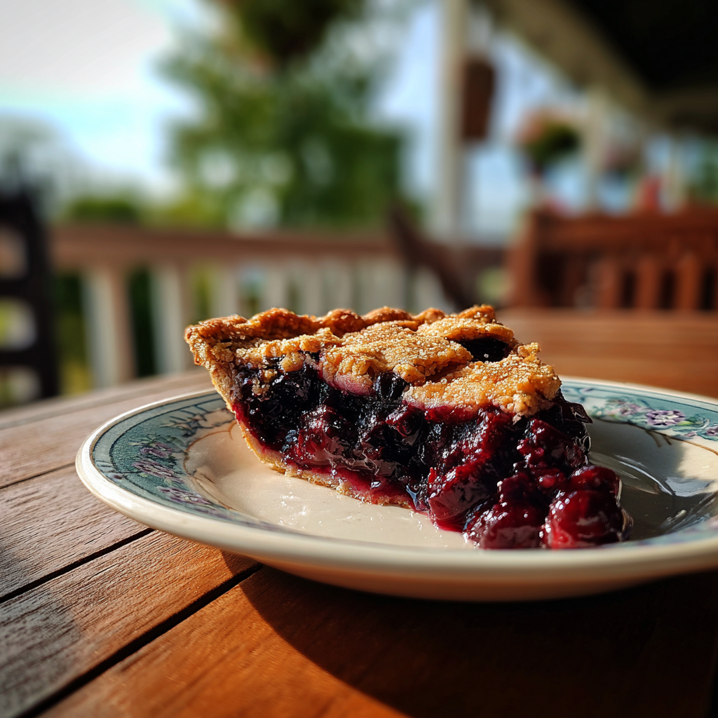 A slice of pie on a table | Source: Midjourney