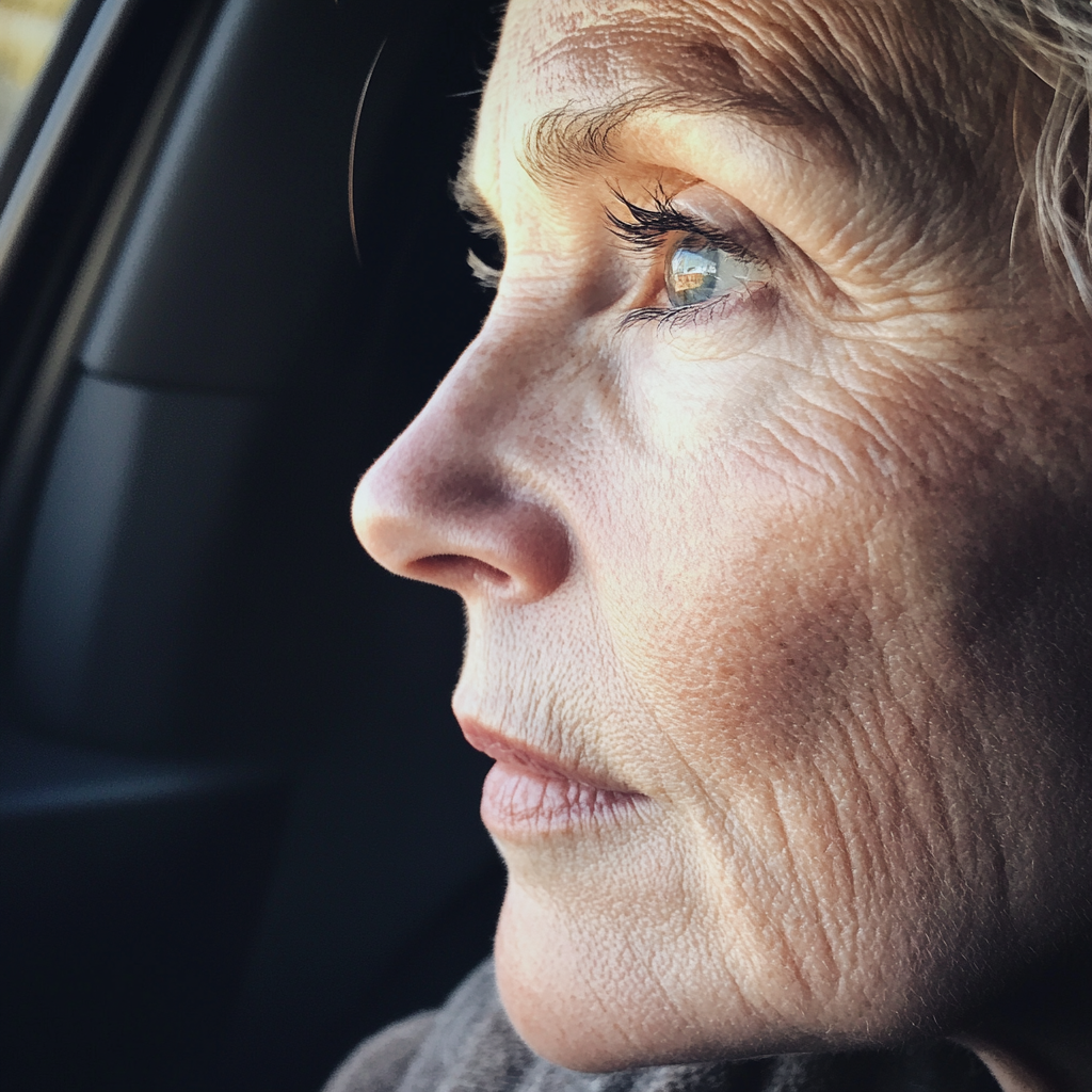 A close up of a woman in a car | Source: Midjourney