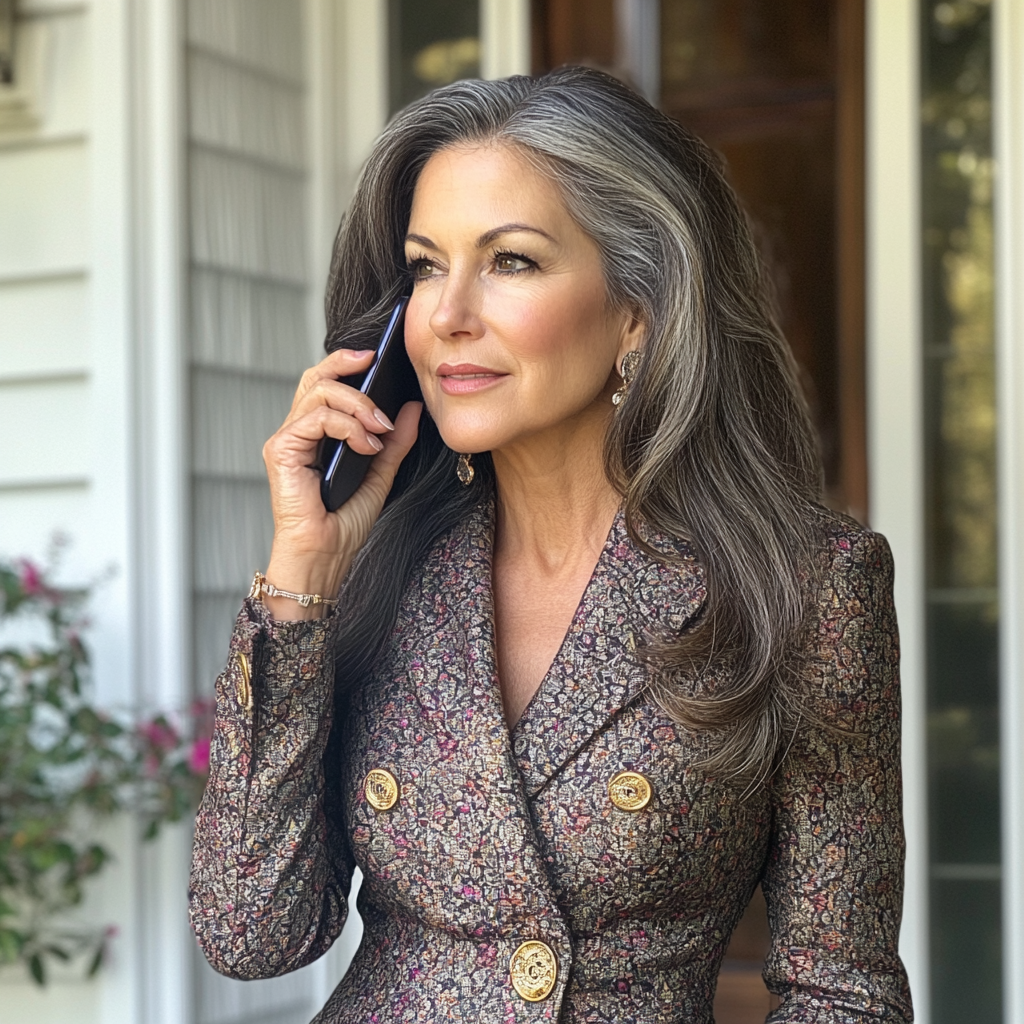 An older woman talking on the phone | Source: Midjourney