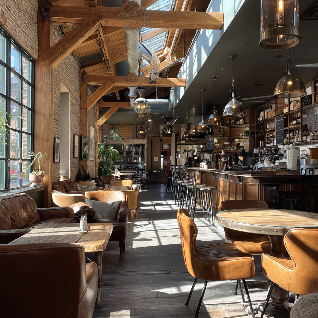 The interior of a coffee shop | Source: Midjourney