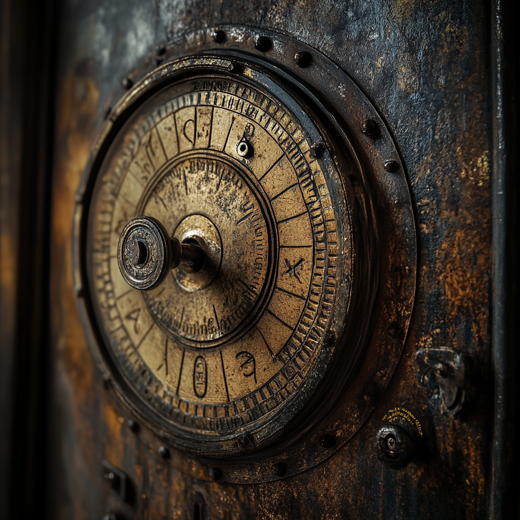 An old safe with a large circular dial | Source: Midjourney