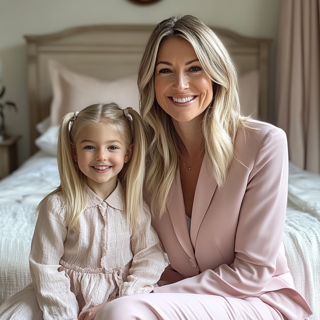 A smiling mother and daughter duo | Source: Midjourney