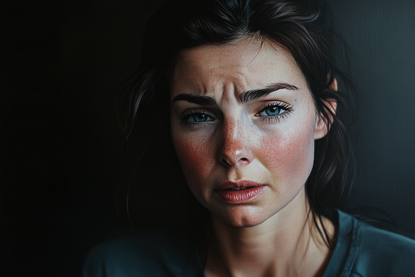 A woman crying | Source: Midjourney