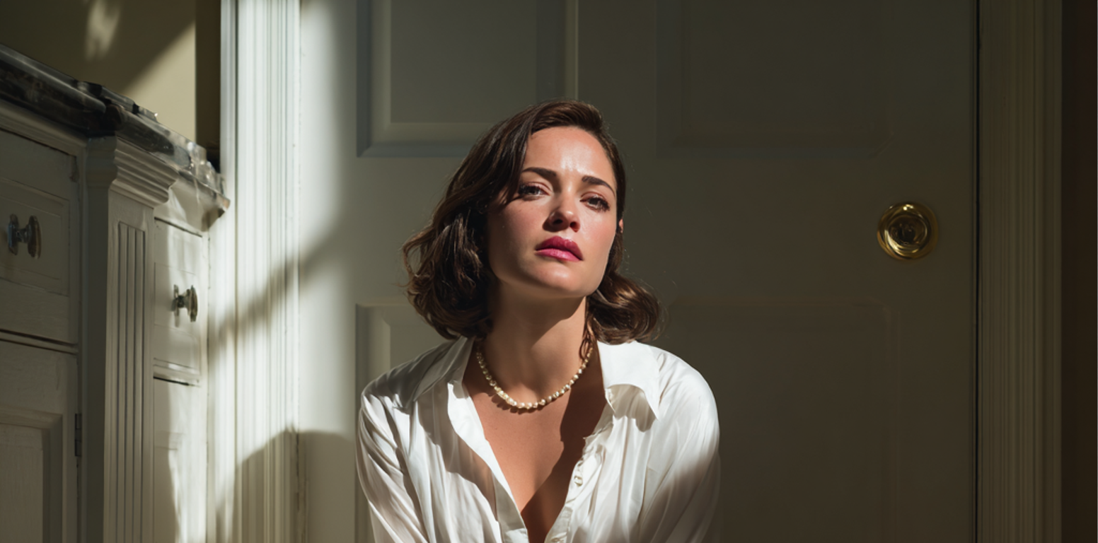 An upset woman kneeling on a floor | Source: Midjourney