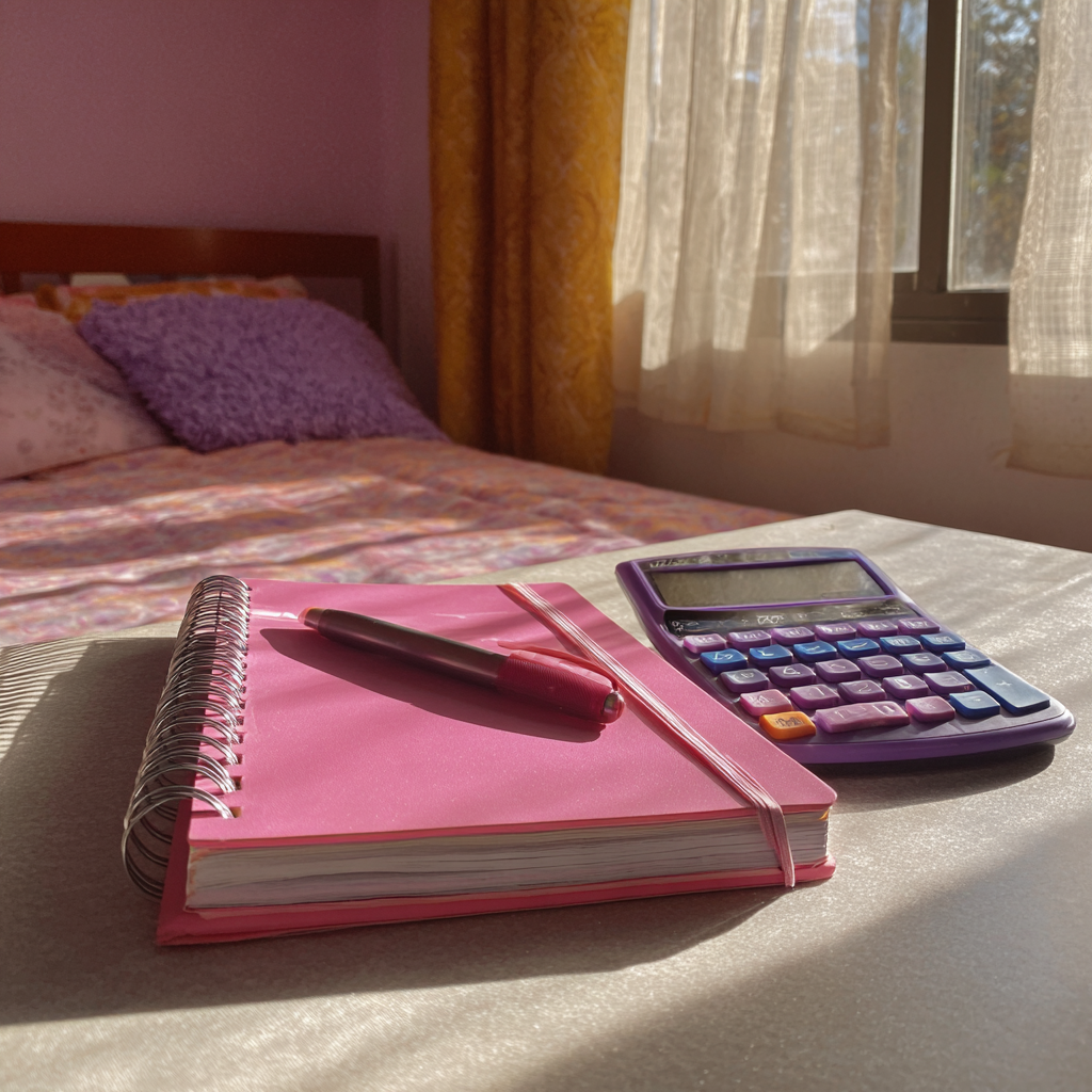 A pink notebook and pen | Source: Midjourney