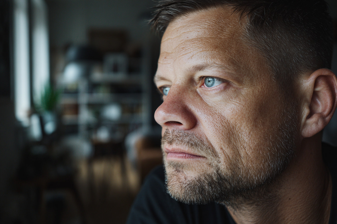 A close-up shot of a man's face | Source: Midjourney
