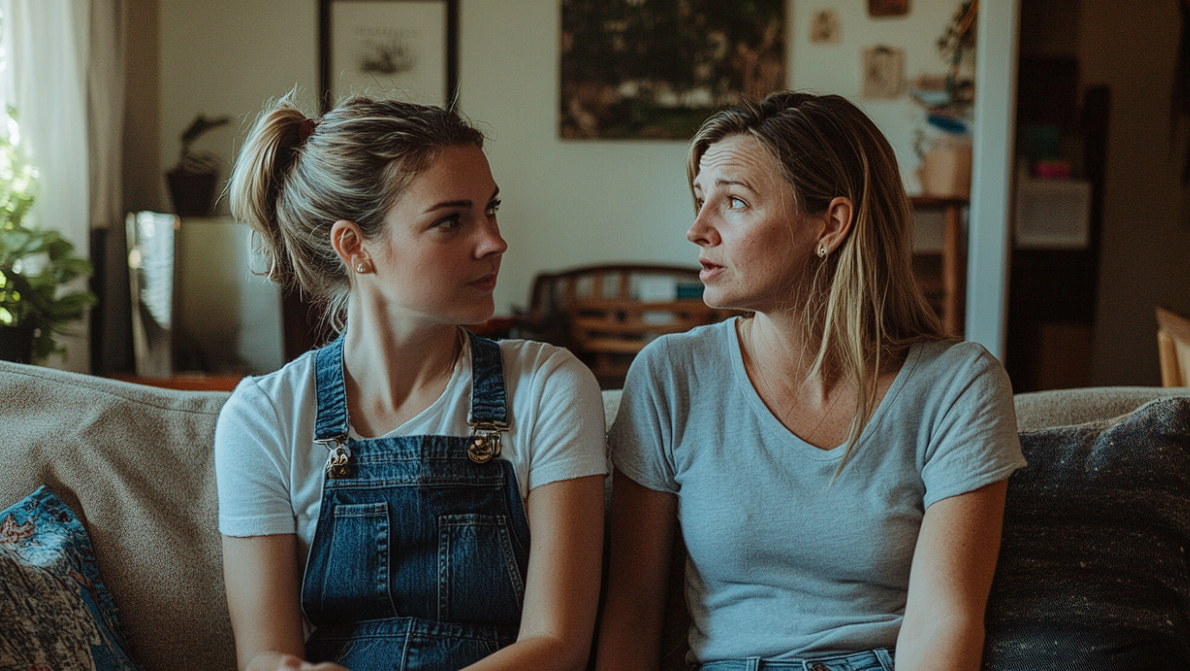 Two women having a serious conversation | Source: Midjourney