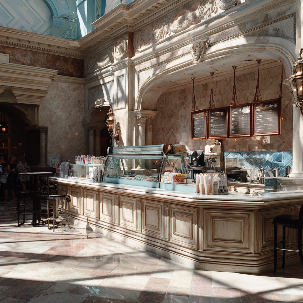 A smoothie bar in a mall | Source: Midjourney