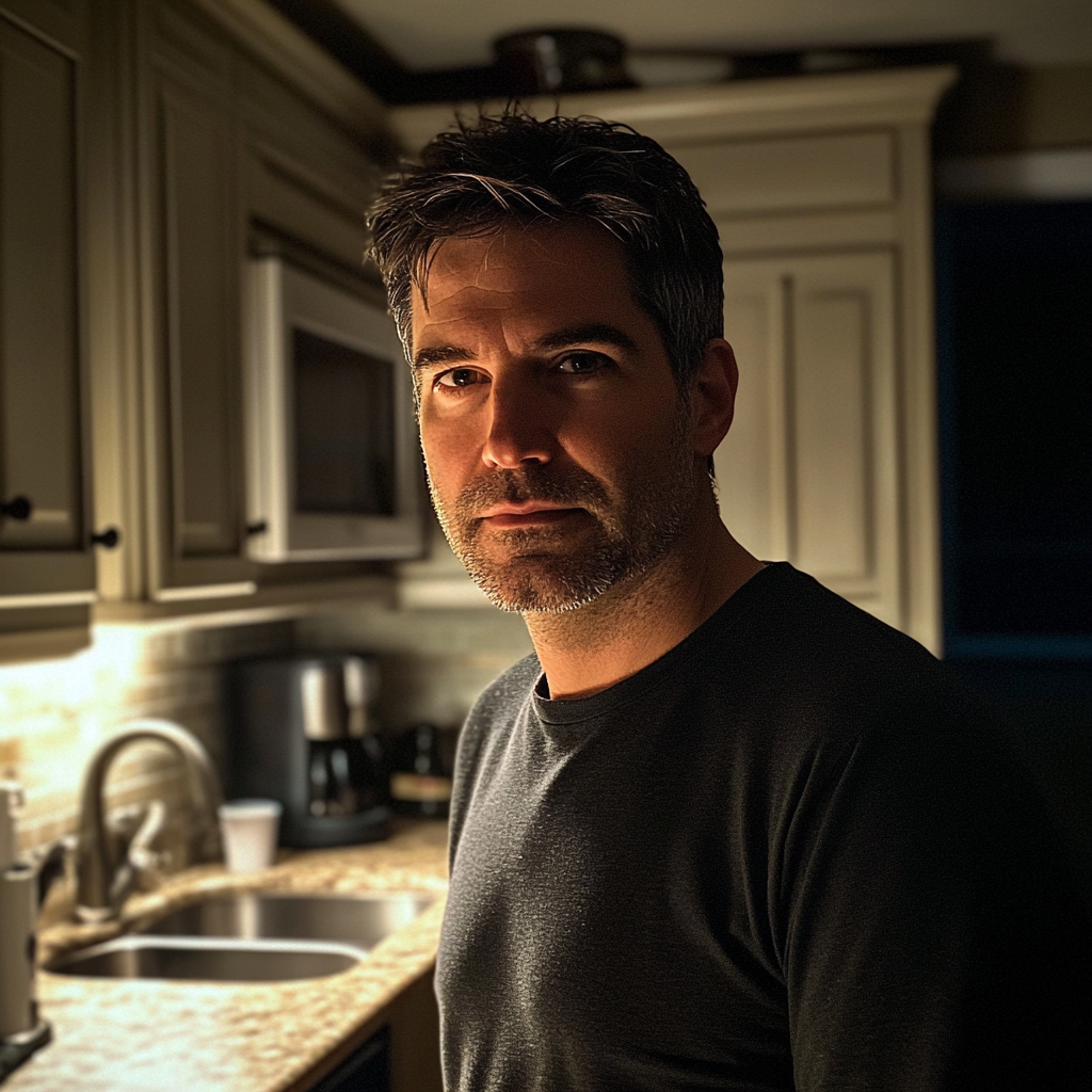 A man standing in a kitchen | Source: Midjourney