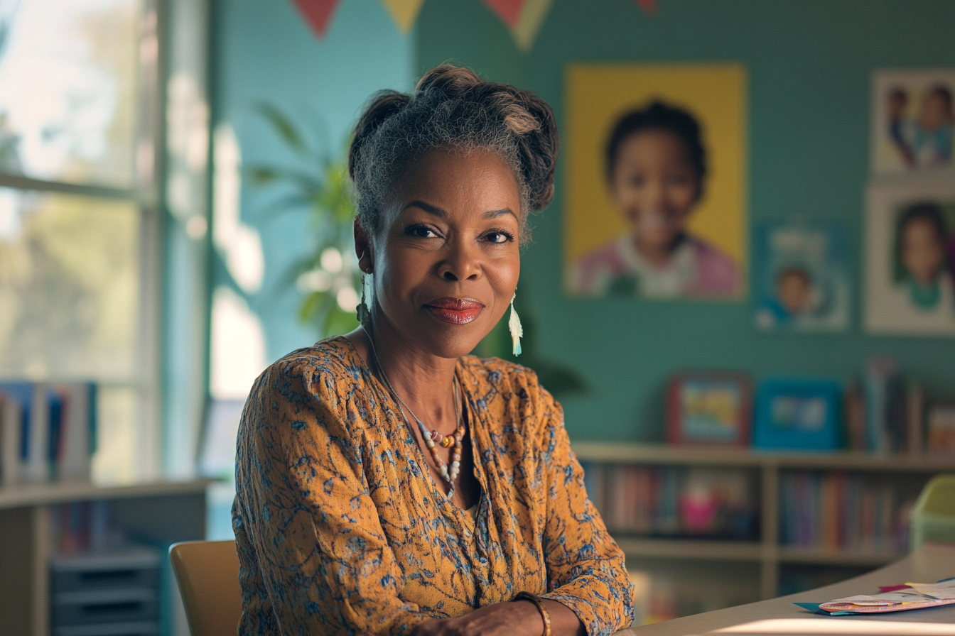 Woman at a desk in an office at a children's center | Source: Midjourney