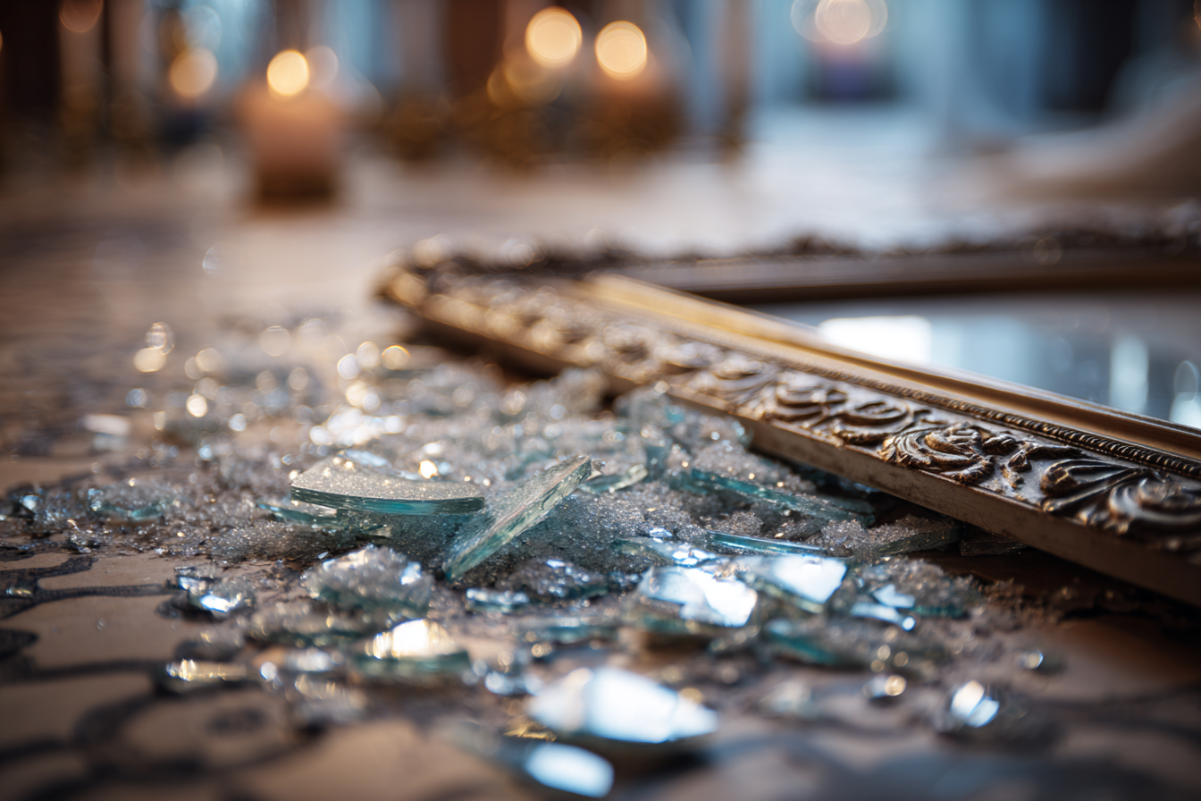 A broken frame on the floor | Source: Midjourney