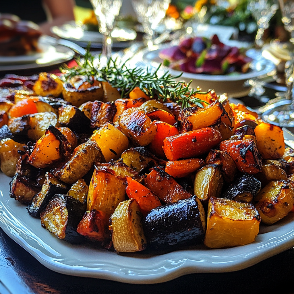 A platter of food on a table | Source: Midjourney