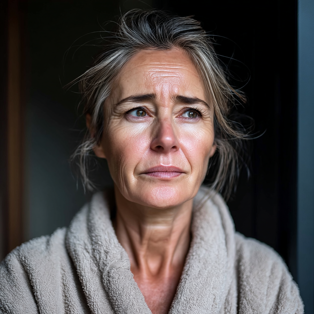 A senior woman looks concerned and upset | Source: Midjourney