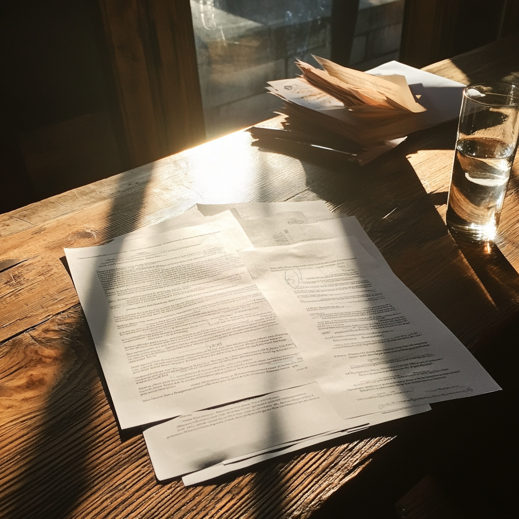 Paperwork on a table | Source: Midjourney