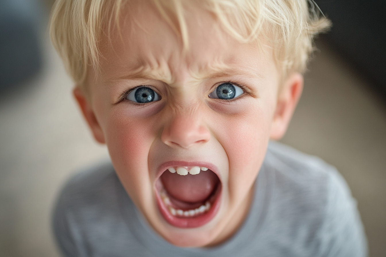 A child wailing in a living room | Source: Midjourney