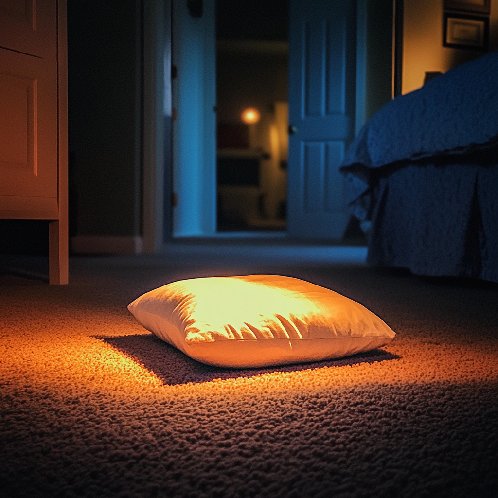 A pillow lying on a carpet | Source: Midjourney