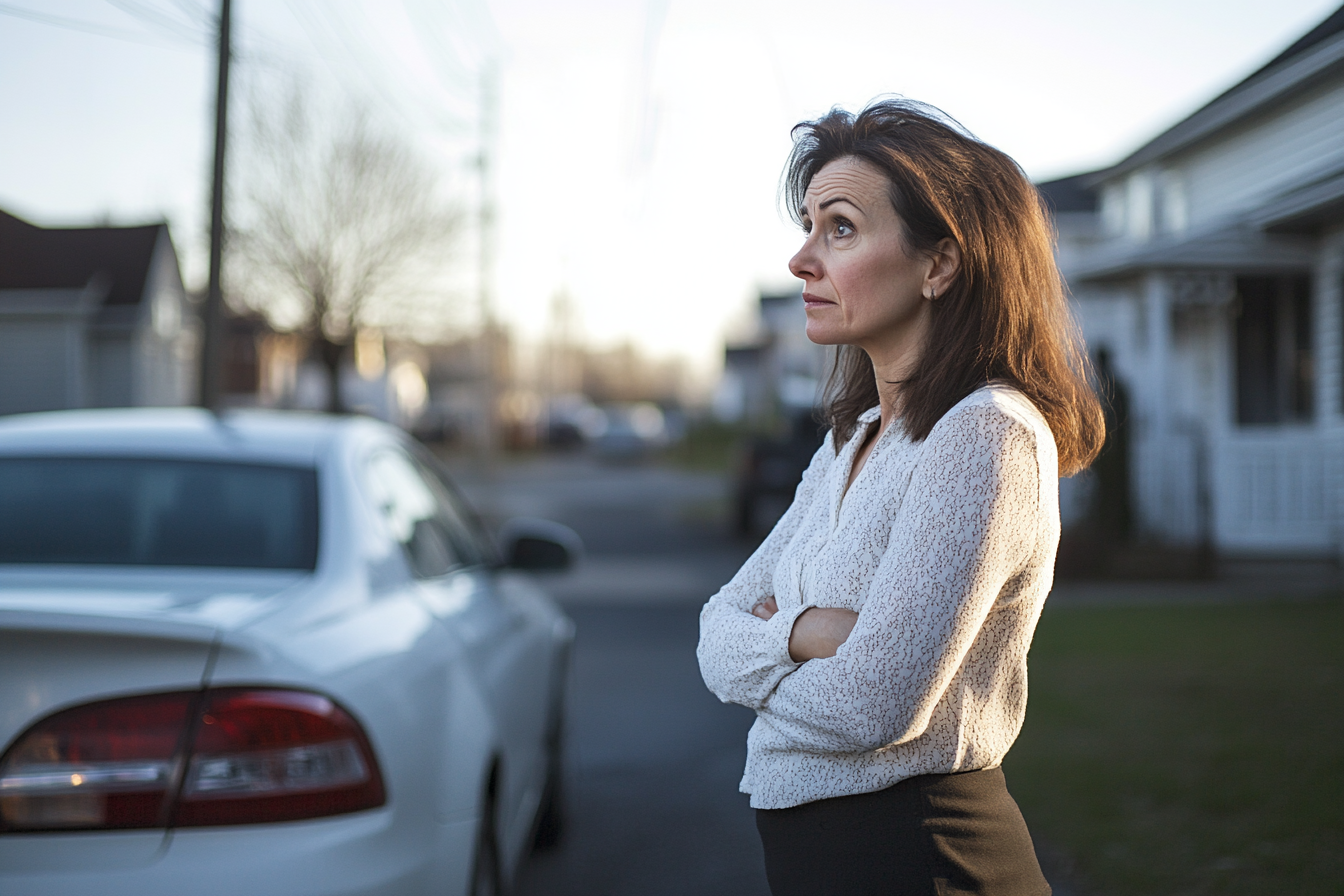 A woman standing on a street | Source: Midjourney