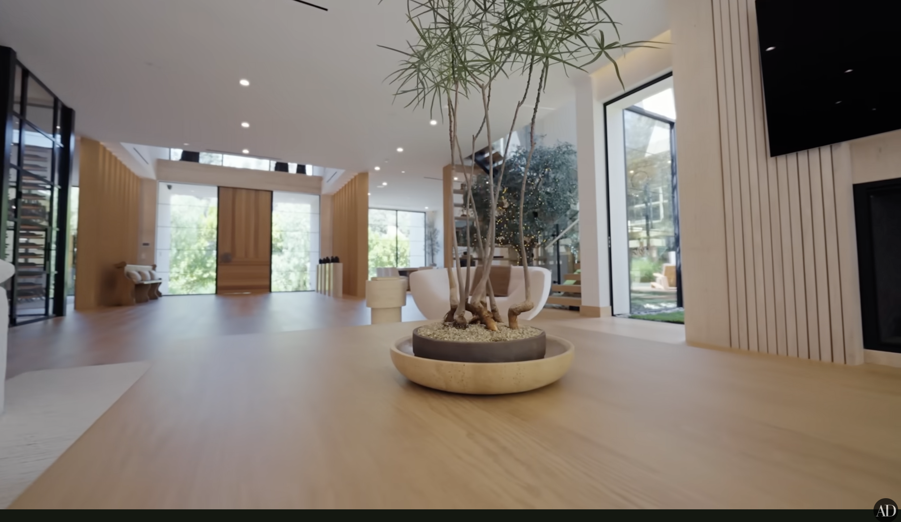 The view from Zedd's living room, posted by Architectural Digest on November 8, 2025. | Source: YouTube/Architectural Digest