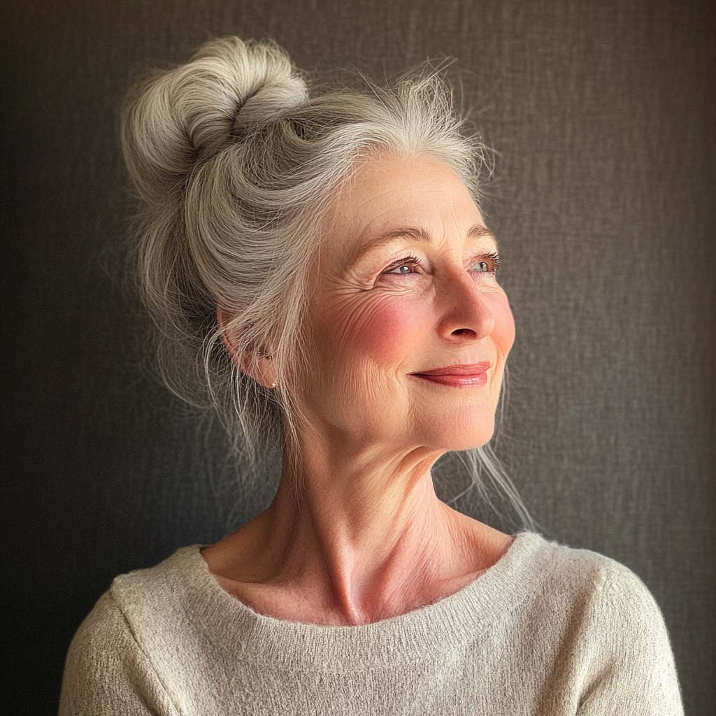 A smiling older woman | Source: Midjourney