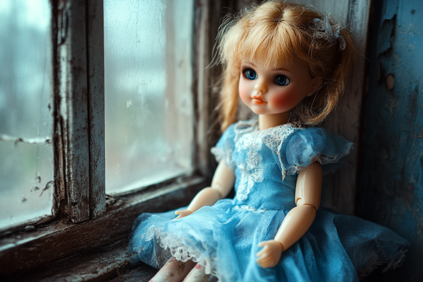 A doll on a windowsill | Source: Midjourney