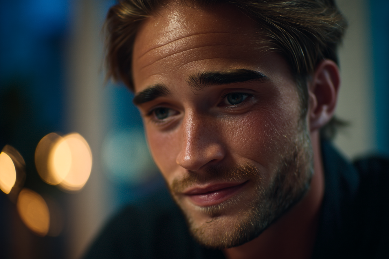 A close-up shot of a man's face | Source: Midjourney