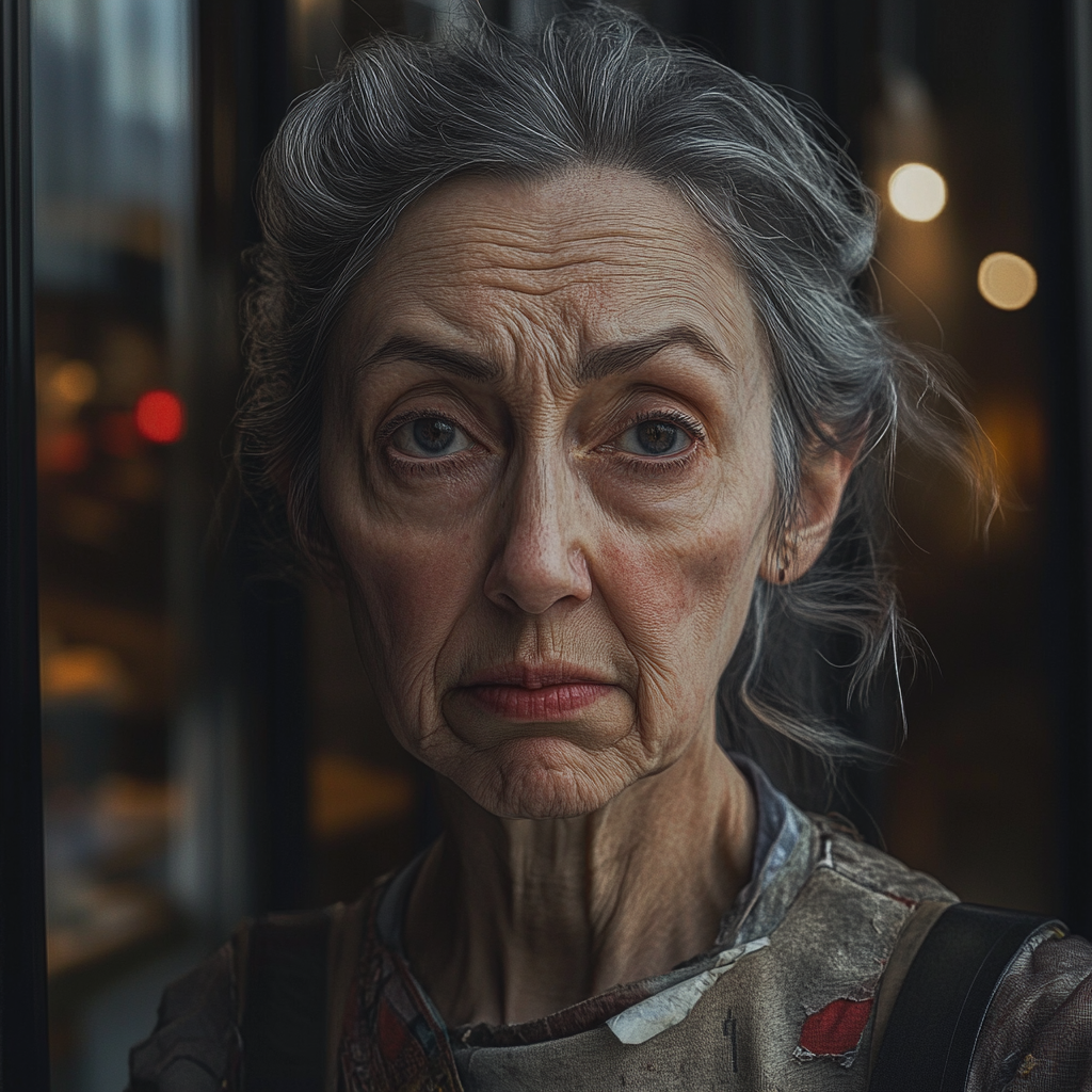 A sad older woman looking at someone | Source: Midjourney