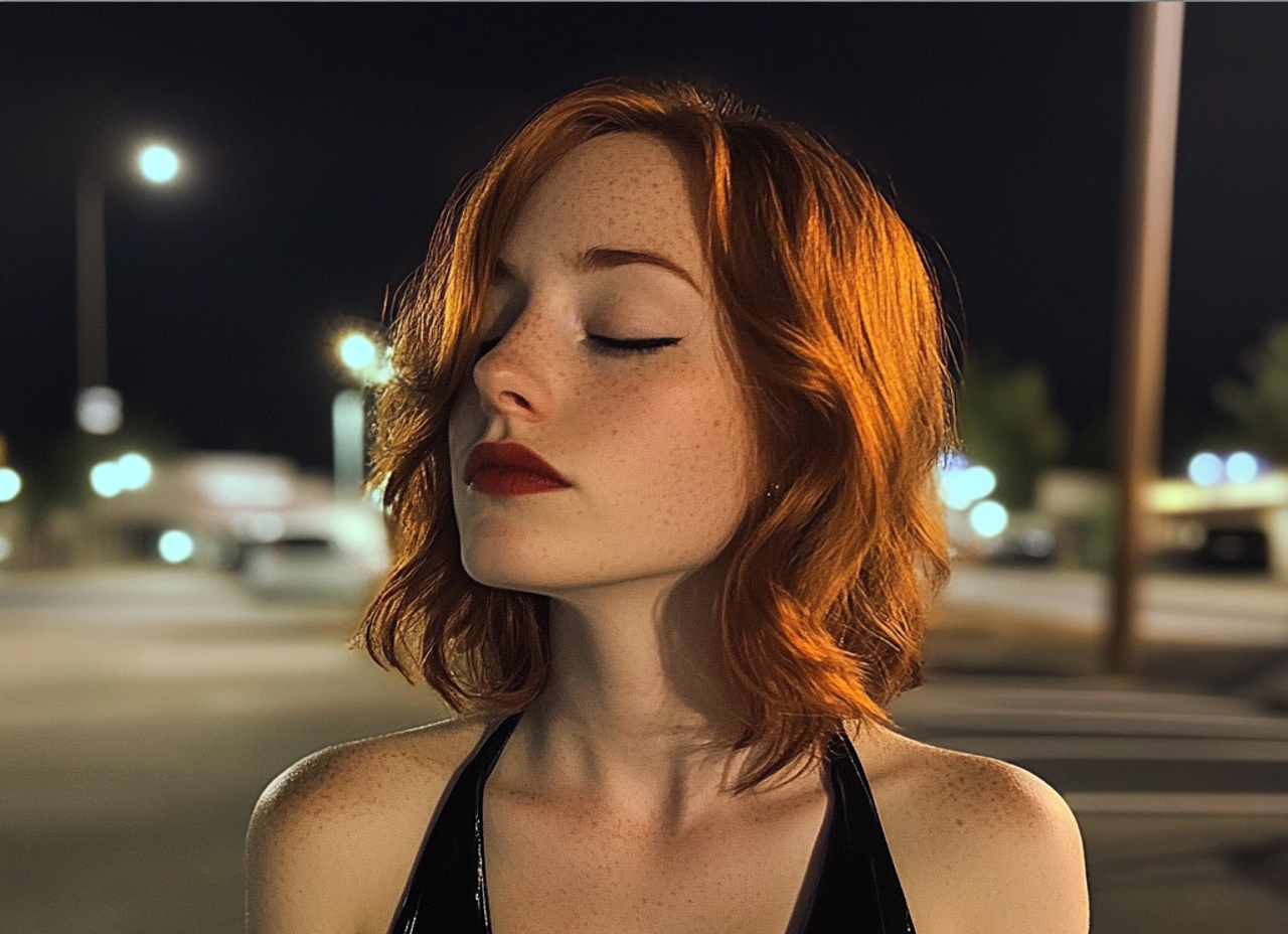 An upset woman standing in a parking lot | Source: Midjourney