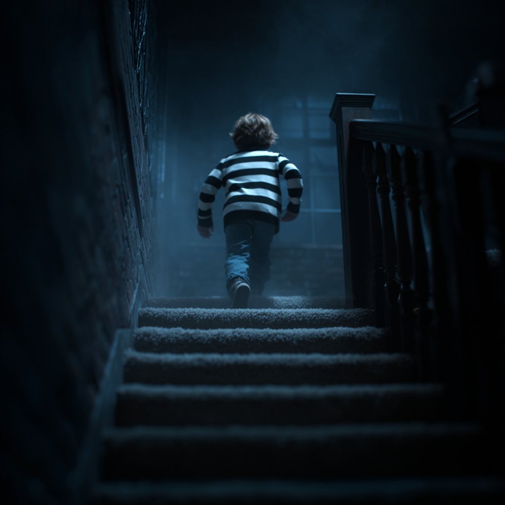 A little boy ascending a staircase | Source: Midjourney