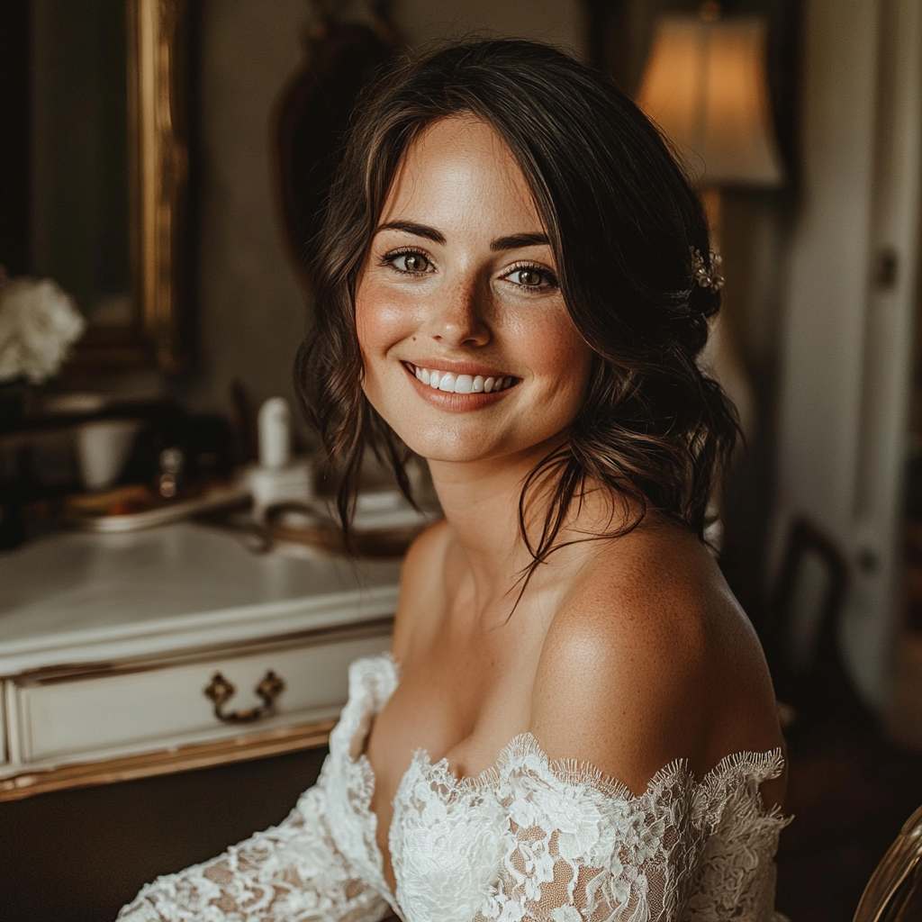 Une mariée souriante | Source : Midjourney