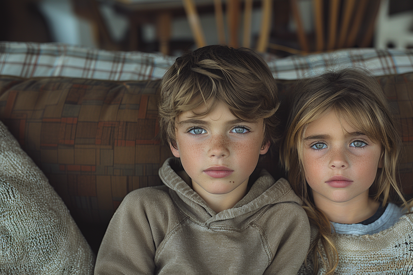 Two children listening to their parents | Source: Midjourney