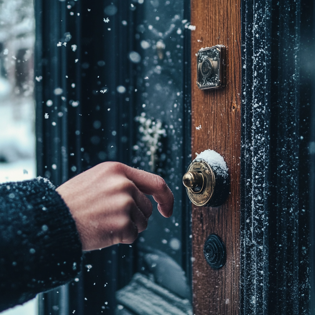 A person ringing a doorbell | Source: Midjourney