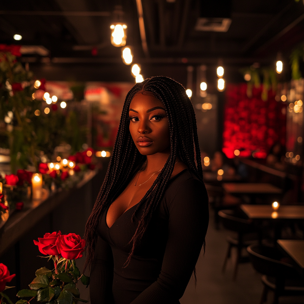 A woman standing in a restaurant | Source: Midjourney