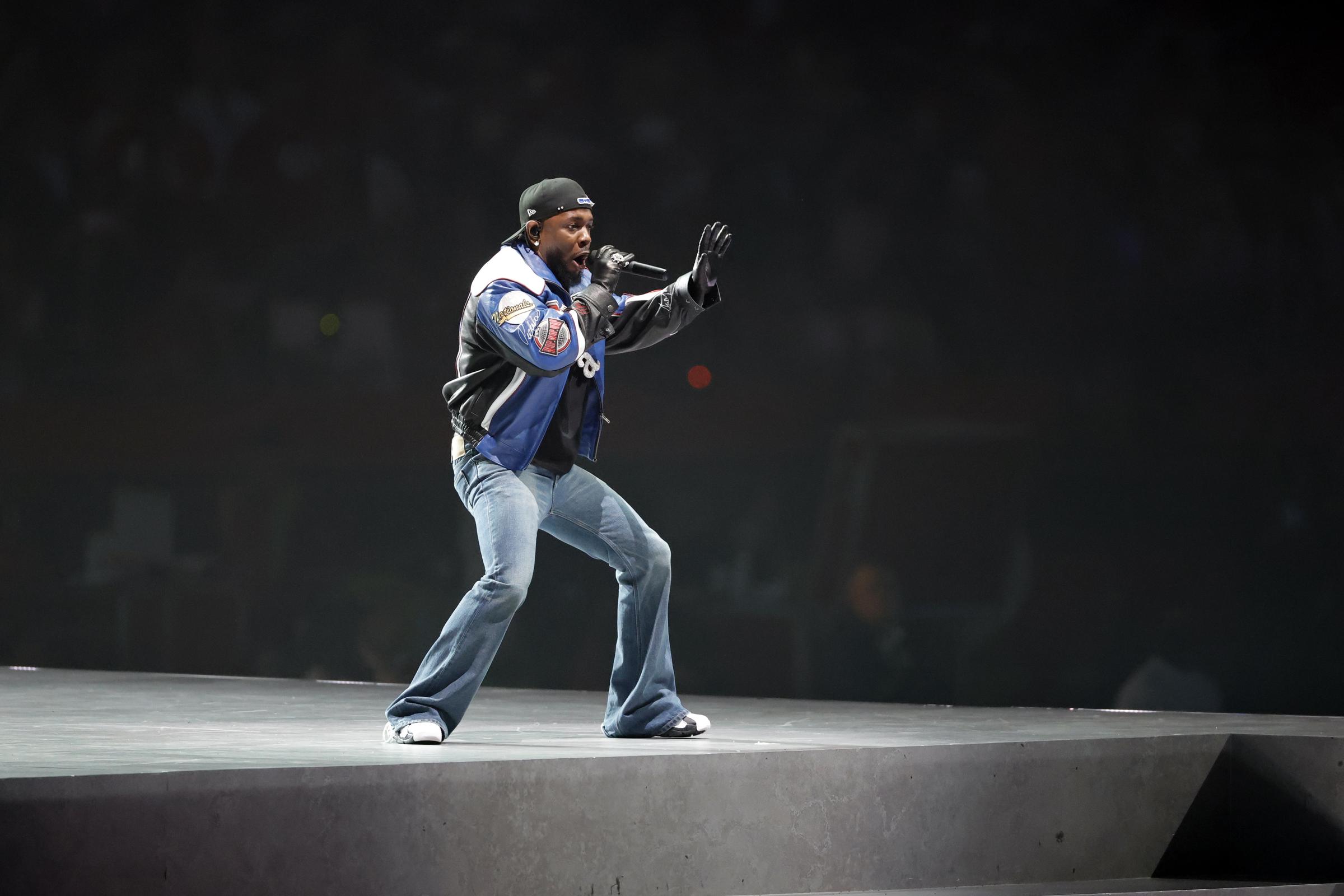 Kendrick Lamar during Super Bowl LIX on February 9, 2025, in New Orleans, Louisiana. | Source: Getty Images