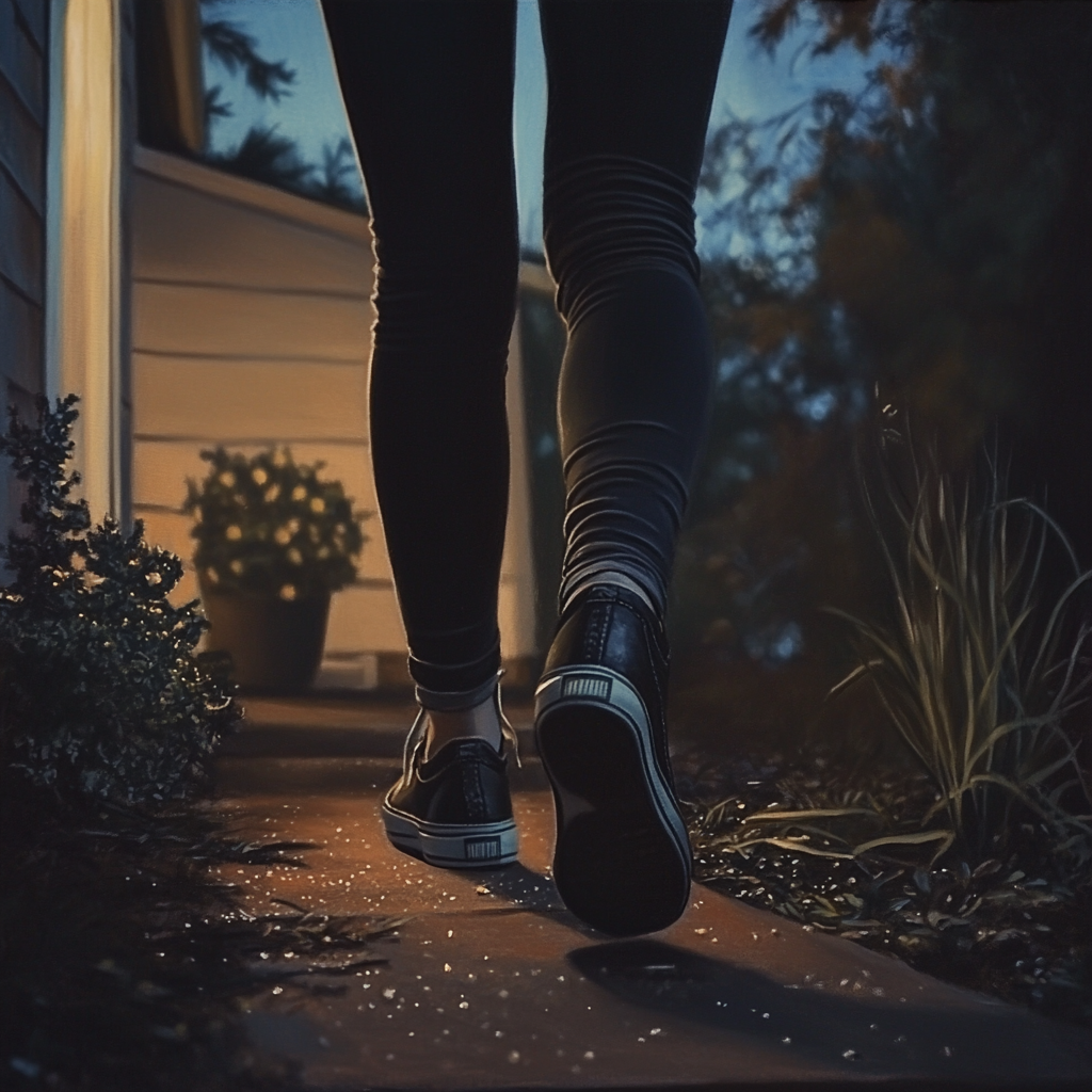 A close-up shot of a woman walking | Source: Midjourney