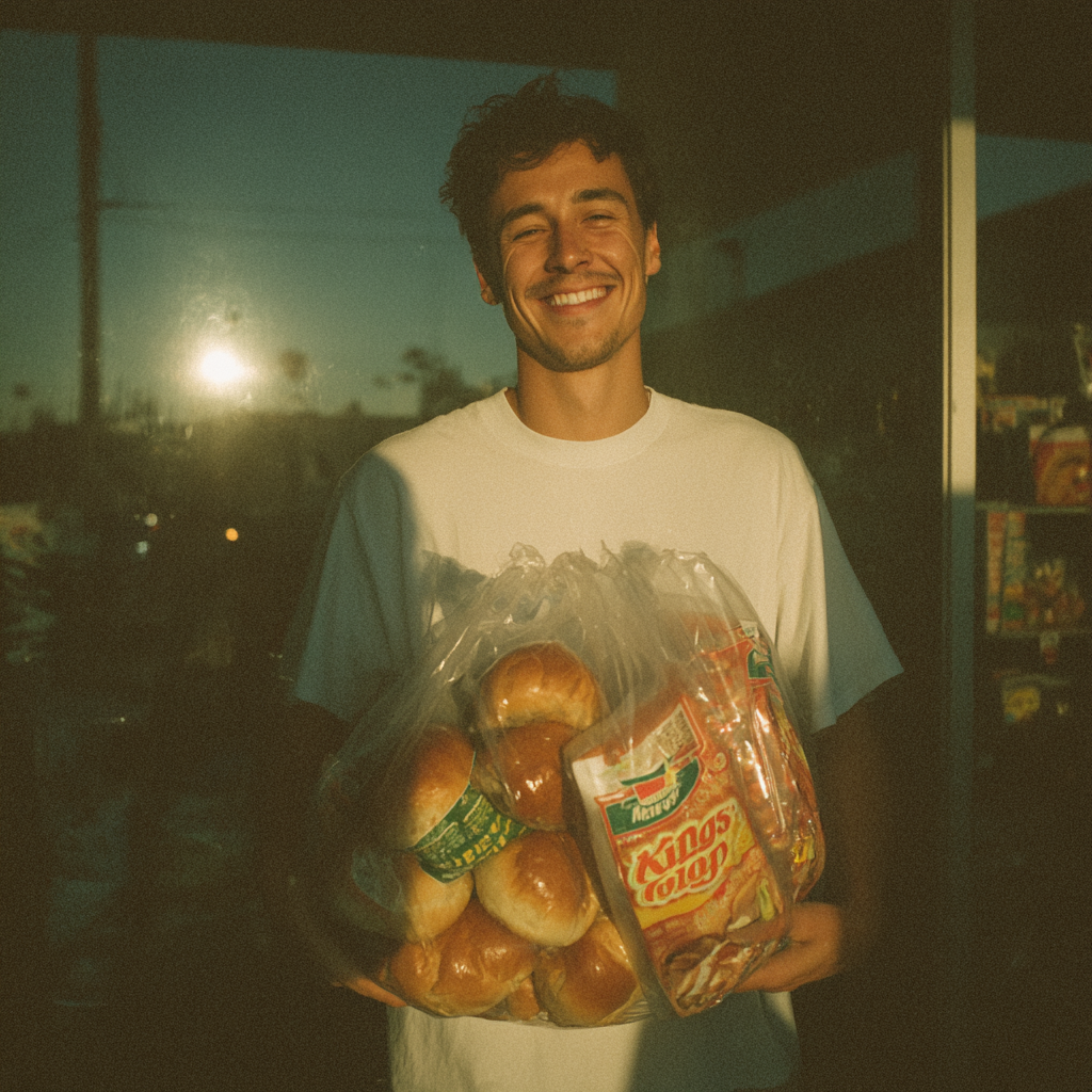 A man with bread rolls | Source: Midjourney