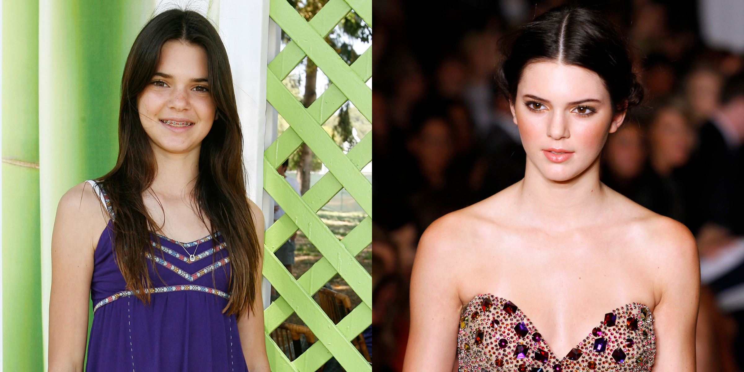 Kendall Jenner circa 2008 and 2011 | Source: Getty Images