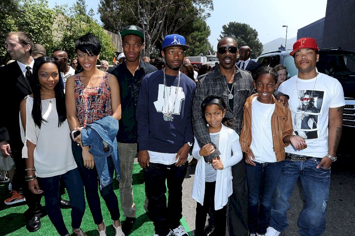 Shayne Murphy, Bria Murphy, Myles Murphy, Christian Murphy, Bella Murphy, Eddie Murphy, Zola Murphy, and Eric Murphy arrive at the premiere of DreamWorks Animation's "Shrek Forever After" on May 16, 2010, in Universal City, California. | Photo by Kevin Winter/Getty Images for Paramount Pictures