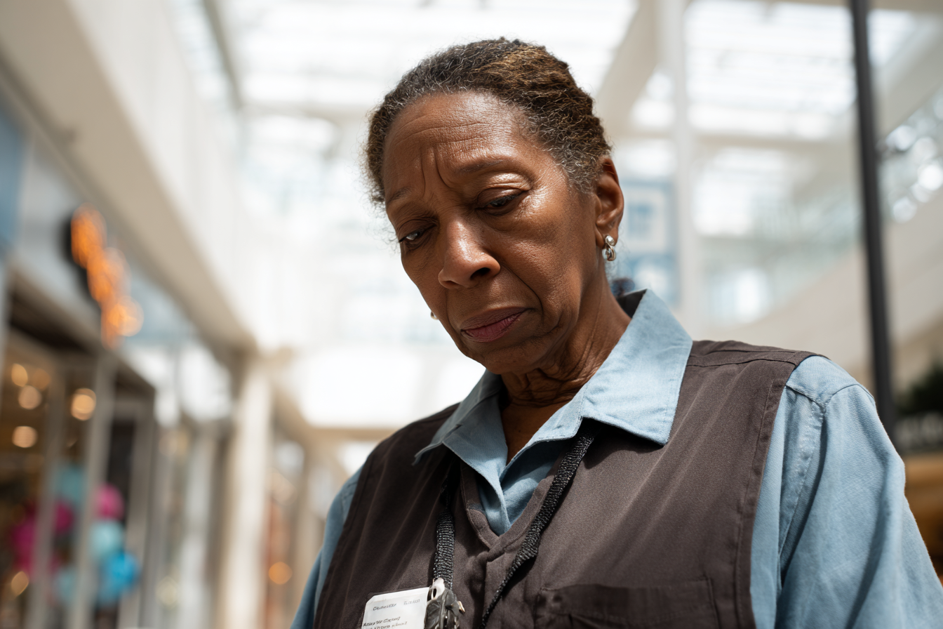 An older woman standing in a mall | Source: Midjourney