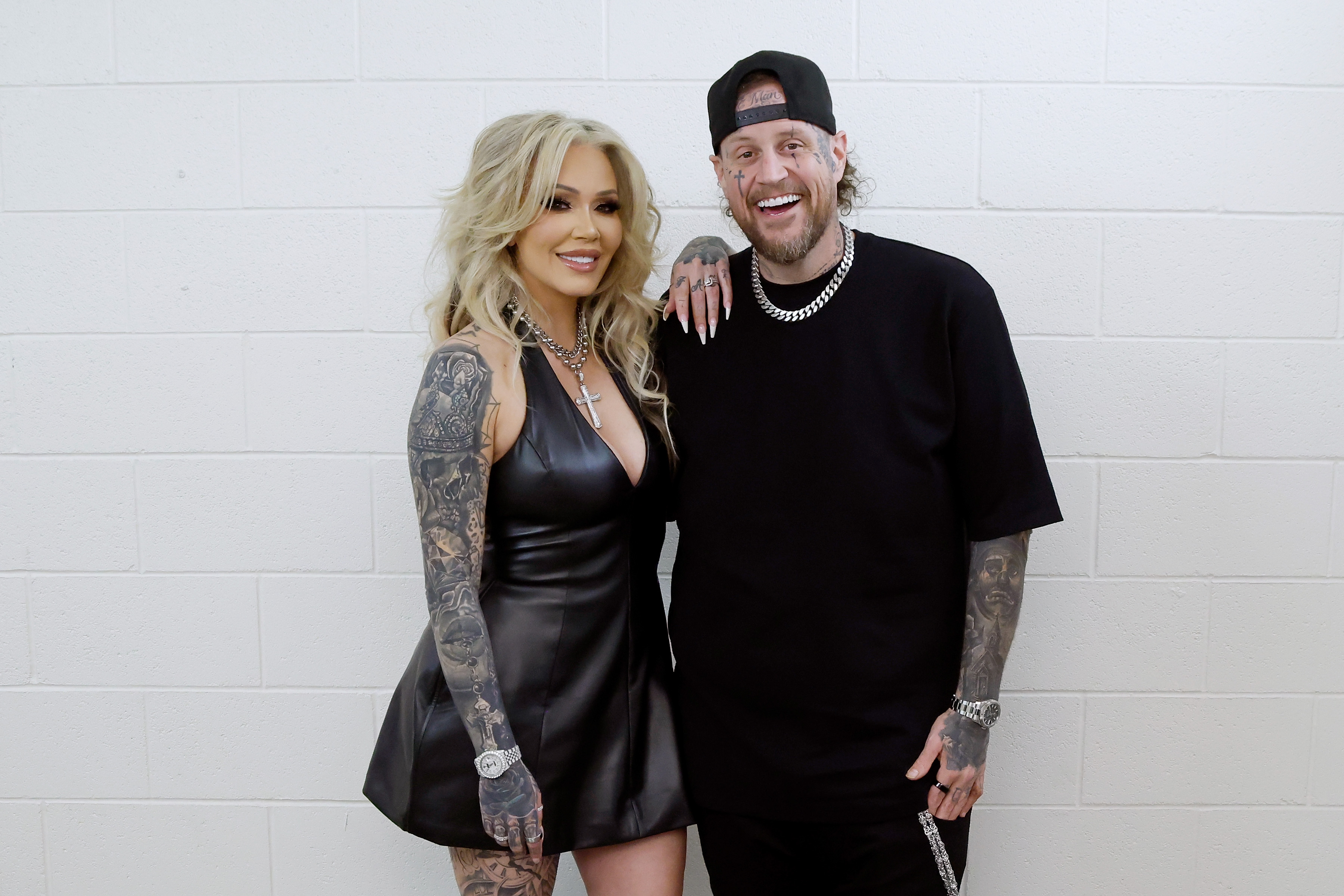 Bunnie XO and Jelly Roll at the "Stripped Down: Unfiltered and Unapologetic" book tour at The Palazzo Theatre at The Venetian Resort Las Vegas on February 26, 2026 in Nevada. | Source: Getty Images