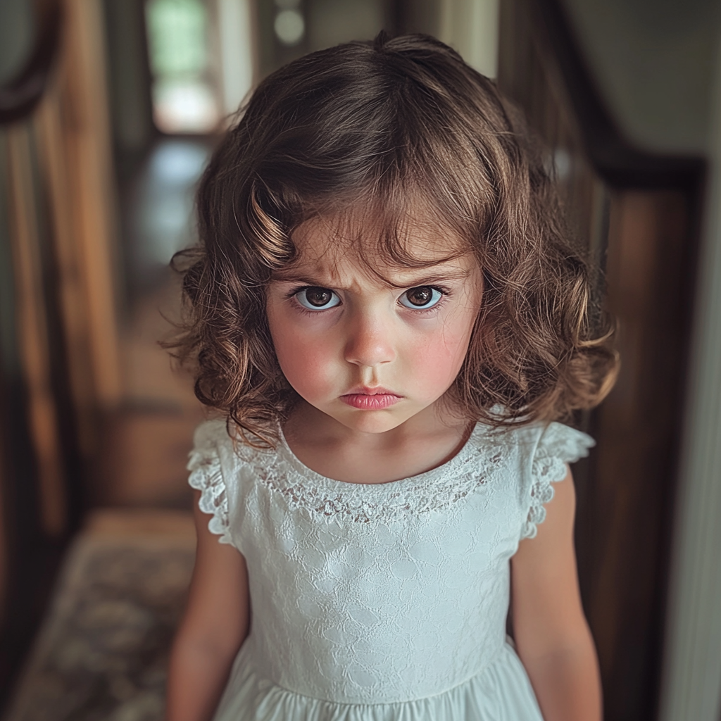 An upset little girl | Source: Midjourney