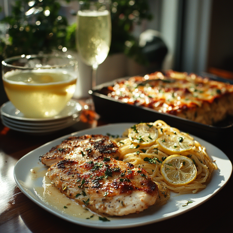 Un piatto invitante per la cena | Fonte: Midjourney
